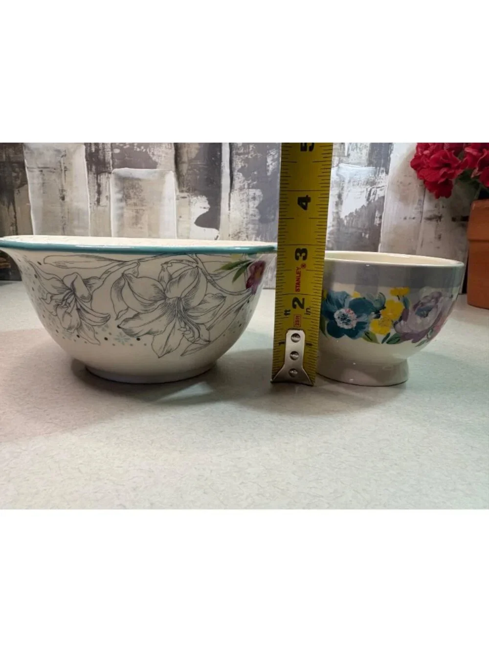 Pioneer Woman Ceramic Cereal & Fruit Bowl Set of Two Floral